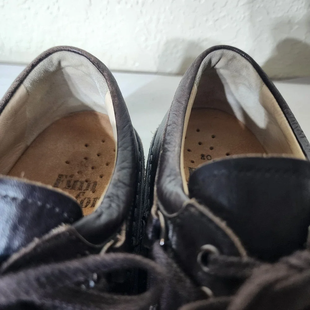 Finn Comfort Vaasa 1000 Dark Brown Leather Lace Up Oxfords Shoes Mens 40 EU